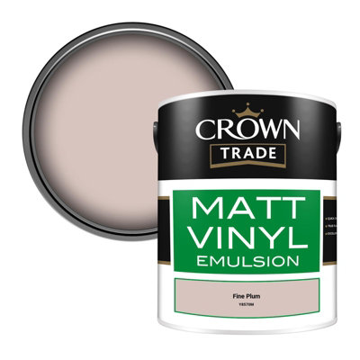 Crown Trade Vinyl Matt Walls & Ceilings Emulsion Paint Fine Plum (Y8570M) 5L