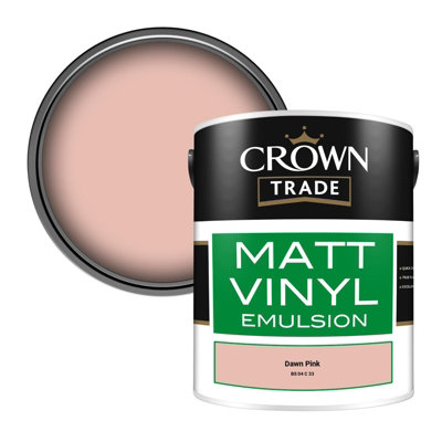 Crown Trade Vinyl Matt Walls & Ceilings Emulsion Paint Dawn Pink Bs 04 C 33 (04C33) 5L from B&Q