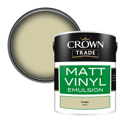 Crown Trade Vinyl Matt Walls & Ceilings Emulsion Paint Croquet (C4591A) 5L