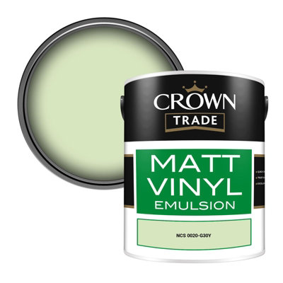 Crown Trade Vinyl Matt Walls & Ceilings Emulsion Paint Ncs 0020-G30Y (0020-G30Y) 5L from B&Q