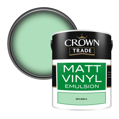 Crown Trade Vinyl Matt Walls & Ceilings Emulsion Paint Ncs 0030-G (0030-G) 5L from B&Q