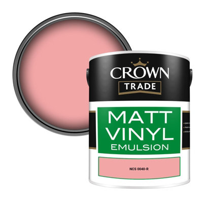 Crown Trade Vinyl Matt Walls & Ceilings Emulsion Paint Ncs 0040-R (0040-R) 5L from B&Q