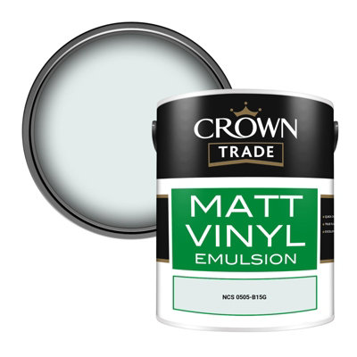 Crown Trade Vinyl Matt Walls & Ceilings Emulsion Paint Ncs 0505-B15G (0505-B15G) 5L from B&Q