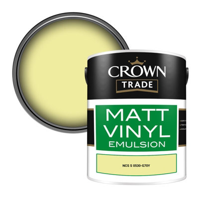 Crown Trade Vinyl Matt Walls & Ceilings Emulsion Paint Ncs S 0530-G70Y (0530-G70Y) 5L from B&Q