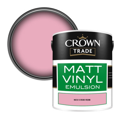 Crown Trade Vinyl Matt Walls & Ceilings Emulsion Paint Ncs S 0540-R20B (0540-R20B) 5L from B&Q