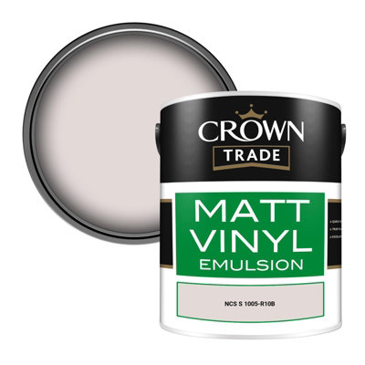 Crown Trade Vinyl Matt Walls & Ceilings Emulsion Paint Ncs S 1005-R10B (1005-R10B) 5L from B&Q