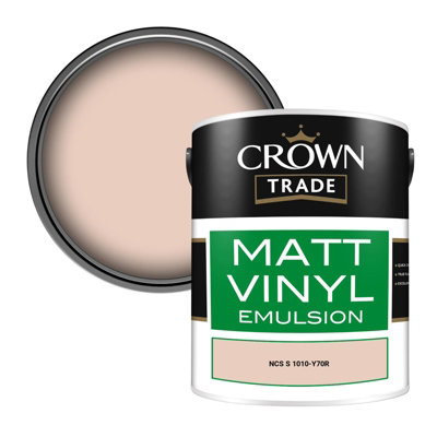 Crown Trade Vinyl Matt Walls & Ceilings Emulsion Paint Ncs S 1010-Y70R (1010-Y70R) 5L from B&Q