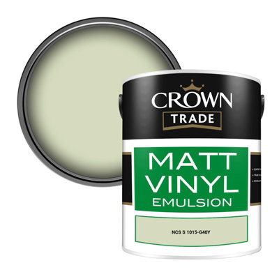 Crown Trade Vinyl Matt Walls & Ceilings Emulsion Paint Ncs S 1015-G40Y (1015-G40Y) 5L from B&Q