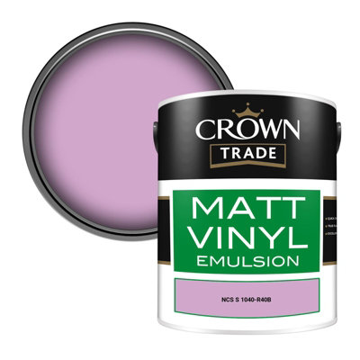 Crown Trade Vinyl Matt Walls & Ceilings Emulsion Paint Ncs S 1040-R40B (1040-R40B) 5L from B&Q