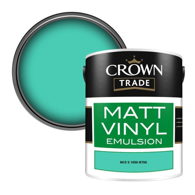 Crown Trade Vinyl Matt Walls & Ceilings Emulsion Paint Ncs S 1050-B70G (1050-B70G) 5L from B&Q