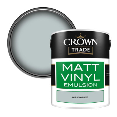 Crown Trade Vinyl Matt Walls & Ceilings Emulsion Paint Ncs S 2005-B20G (2005-B20G) 5L from B&Q