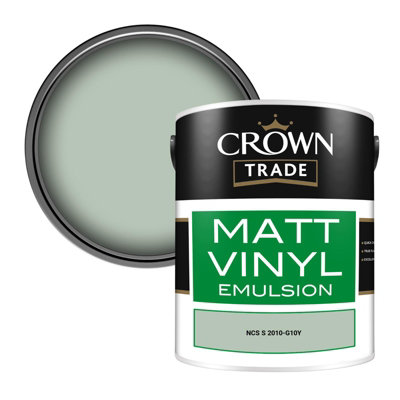 Crown Trade Vinyl Matt Walls & Ceilings Emulsion Paint Ncs S 2010-G10Y (2010-G10Y) 5L from B&Q