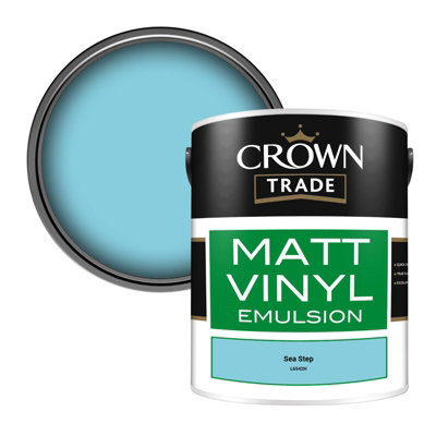 B&Q -  Vinyl Matt Walls & Ceilings Emulsion Paint Sea Step (L6542H) 5L