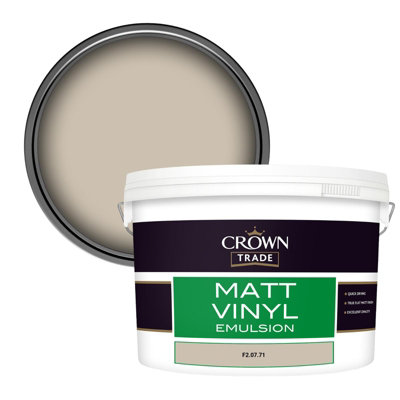 Crown Trade Vinyl Matt Walls & Ceilings Emulsion Paint (F2.07.71) 10L from B&Q