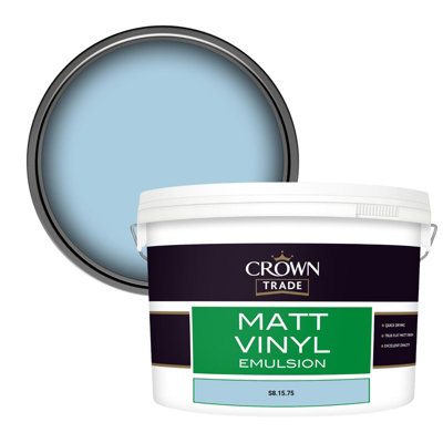 Crown Trade Vinyl Matt Walls & Ceilings Emulsion Paint (S8.15.75) 10L from B&Q