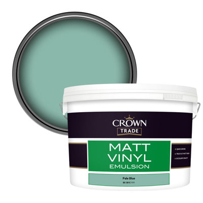 Crown Trade Vinyl Matt Walls & Ceilings Emulsion Paint Pale Blue Bs 381C 111 (111) 10L from B&Q