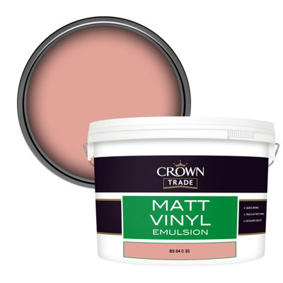 Crown Trade Vinyl Matt Walls & Ceilings Emulsion Paint Bs 04 C 35 (04C35) 10L from B&Q