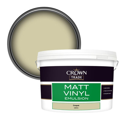 Crown Trade Vinyl Matt Walls & Ceilings Emulsion Paint Croquet (C4591A) 10L