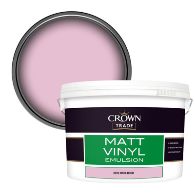 Crown Trade Vinyl Matt Walls & Ceilings Emulsion Paint Ncs 0030-R30B (0030-R30B) 10L from B&Q