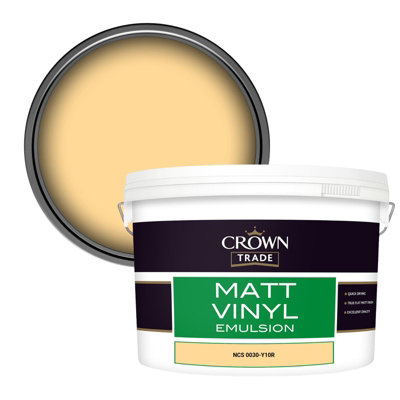 Crown Trade Vinyl Matt Walls & Ceilings Emulsion Paint Ncs 0030-Y10R (0030-Y10R) 10L from B&Q