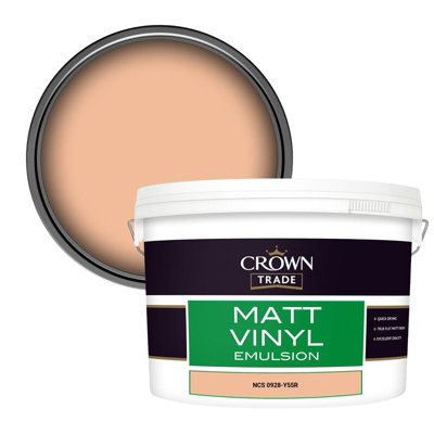 Crown Trade Vinyl Matt Walls & Ceilings Emulsion Paint Ncs 0928-Y55R (0928-Y55R) 10L from B&Q