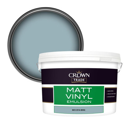 Crown Trade Vinyl Matt Walls & Ceilings Emulsion Paint Ncs 2516-B05G (2516-B05G) 10L from B&Q
