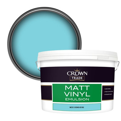 Crown Trade Vinyl Matt Walls & Ceilings Emulsion Paint Ncs S 0540-B10G (0540-B10G) 10L from B&Q