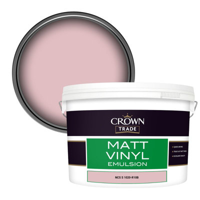 Crown Trade Vinyl Matt Walls & Ceilings Emulsion Paint Ncs S 1020-R10B (1020-R10B) 10L from B&Q