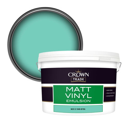 Crown Trade Vinyl Matt Walls & Ceilings Emulsion Paint Ncs S 1040-B70G (1040-B70G) 10L from B&Q