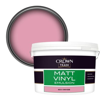 Crown Trade Vinyl Matt Walls & Ceilings Emulsion Paint Ncs S 1040-R20B (1040-R20B) 10L from B&Q
