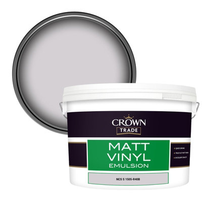 Crown Trade Vinyl Matt Walls & Ceilings Emulsion Paint Ncs S 1505-R40B (1505-R40B) 10L from B&Q