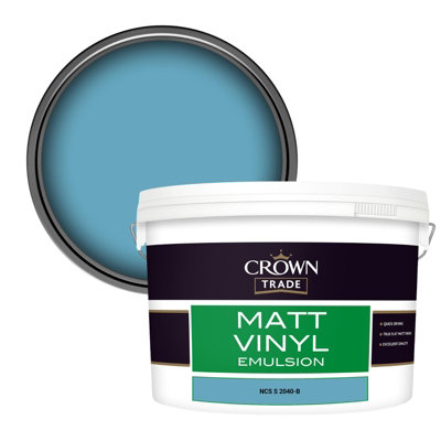 Crown Trade Vinyl Matt Walls & Ceilings Emulsion Paint Ncs S 2040-B (2040-B) 10L from B&Q