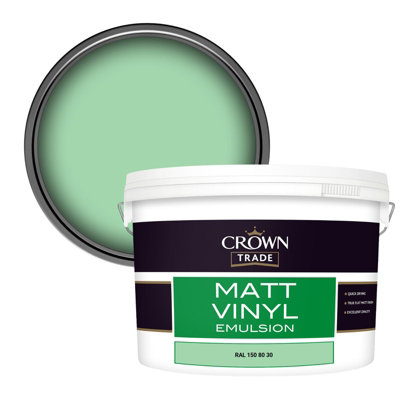 Crown Trade Vinyl Matt Walls & Ceilings Emulsion Paint Ral 150 80 30 (150 80 30) 10L from B&Q