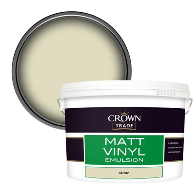 Crown Trade Vinyl Matt Walls & Ceilings Emulsion Paint (C8700V) 10L from B&Q