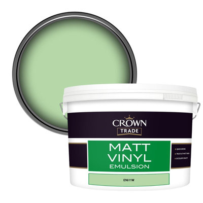 Crown Trade Vinyl Matt Walls & Ceilings Emulsion Paint (E9611W) 10L from B&Q