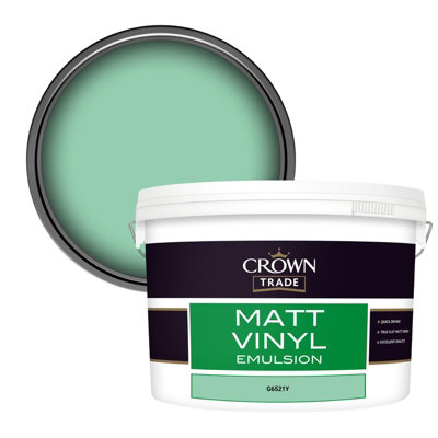 Crown Trade Vinyl Matt Walls & Ceilings Emulsion Paint (G6521Y) 10L from B&Q