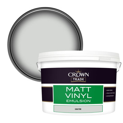Crown Trade Vinyl Matt Walls & Ceilings Emulsion Paint (G8670B) 10L from B&Q