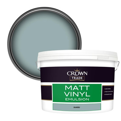 Crown Trade Vinyl Matt Walls & Ceilings Emulsion Paint (K6400U) 10L from B&Q