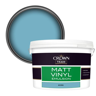 Crown Trade Vinyl Matt Walls & Ceilings Emulsion Paint (M1392G) 10L from B&Q