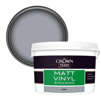 Crown Trade Vinyl Matt Walls & Ceilings Emulsion Paint (Q6360P) 10L from B&Q