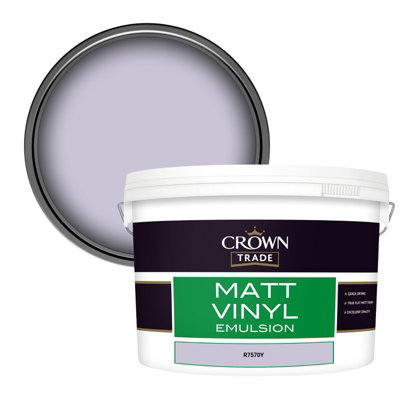 Crown Trade Vinyl Matt Walls & Ceilings Emulsion Paint (R7570Y) 10L from B&Q