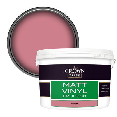 Crown Trade Vinyl Matt Walls & Ceilings Emulsion Paint (W5302M) 10L from B&Q