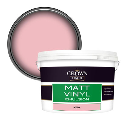 Crown Trade Vinyl Matt Walls & Ceilings Emulsion Paint (W5571K) 10L from B&Q
