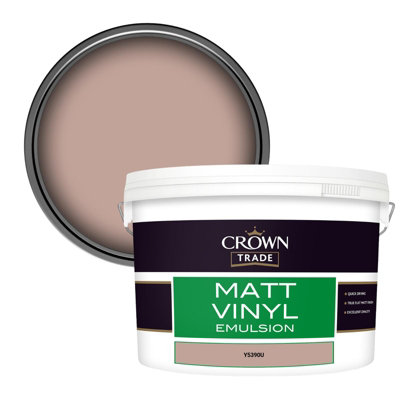 Crown Trade Vinyl Matt Walls & Ceilings Emulsion Paint (Y5390U) 10L from B&Q