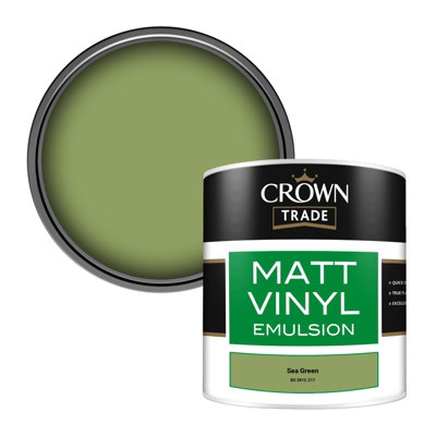 Crown Trade Vinyl Matt Walls & Ceilings Emulsion Paint Sea Green Bs 381C 217 (217) 250Ml Tester from B&Q