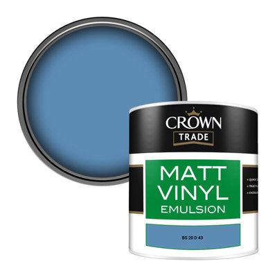 Crown Trade Vinyl Matt Walls & Ceilings Emulsion Paint Bs 20 D 43 (20D43) 250Ml Tester from B&Q