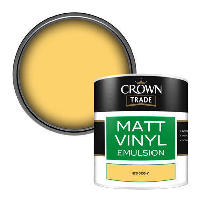 Crown Trade Vinyl Matt Walls & Ceilings Emulsion Paint Ncs 0050-Y (0050-Y) 250Ml Tester from B&Q