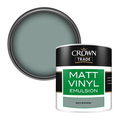 Crown Trade Vinyl Matt Walls & Ceilings Emulsion Paint Ncs S 4010-B70G (4010-B70G) 250Ml Tester from B&Q