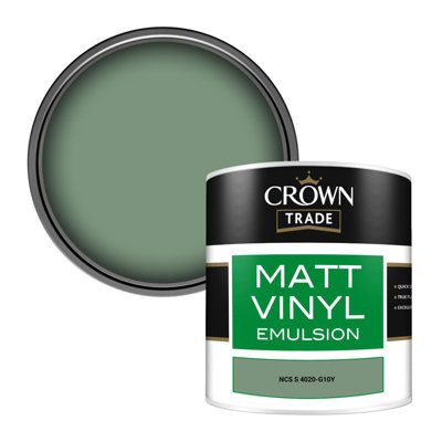Crown Trade Vinyl Matt Walls & Ceilings Emulsion Paint Ncs S 4020-G10Y (4020-G10Y) 250Ml Tester from B&Q