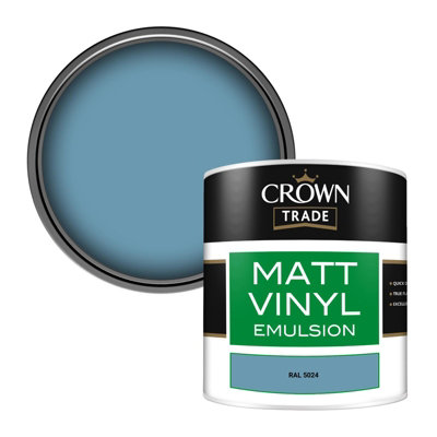 Crown Trade Vinyl Matt Walls & Ceilings Emulsion Paint Ral 5024 (5024) 250Ml Tester from B&Q